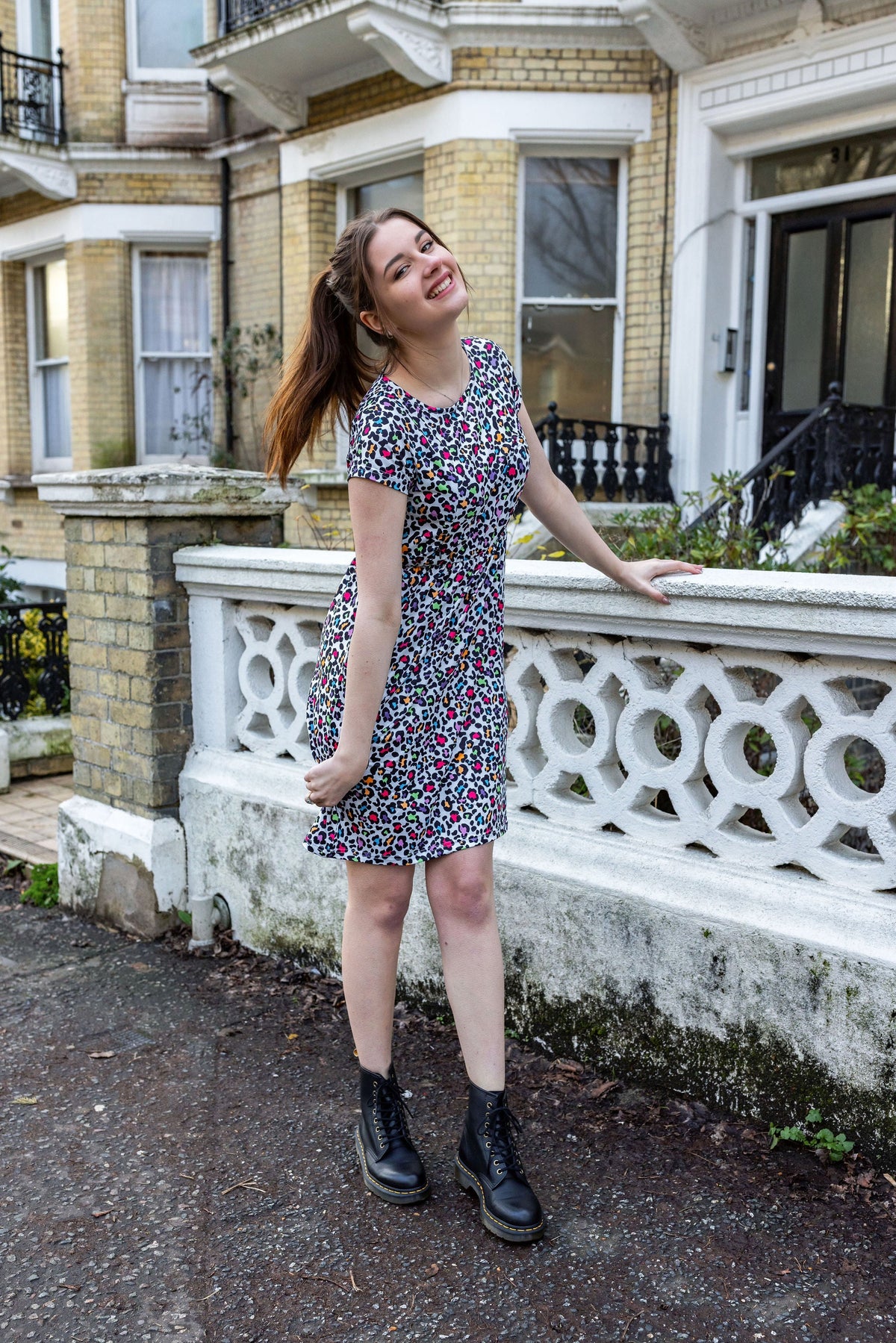 Ruby Rainbow Leopard Breastfeeding Dress - Stylish Mum