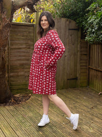 Tartan Breastfeeding Skater Dress - Stylish Mum