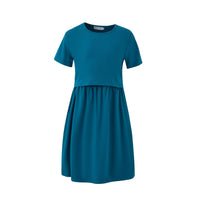 Tracy Teal Breastfeeding Skater Dress - Stylish Mum